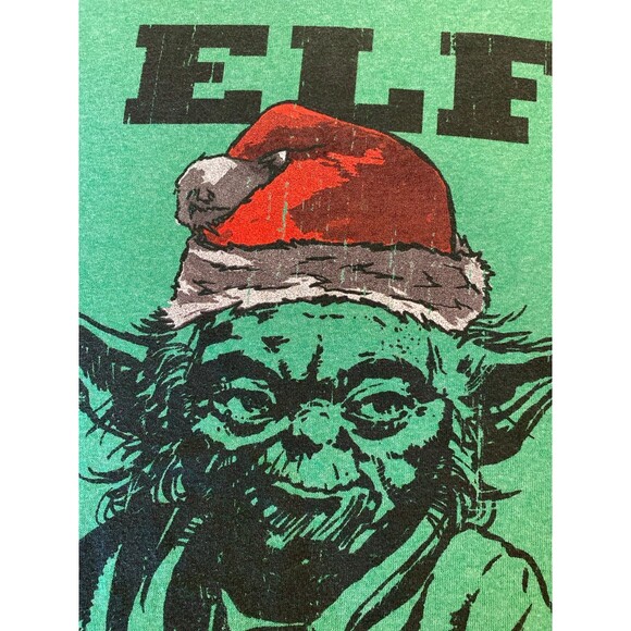 Star Wars T-Shirt  Yoda “Elf I Am Not” Men’s Christmas Green Size Large - Picture 5 of 9